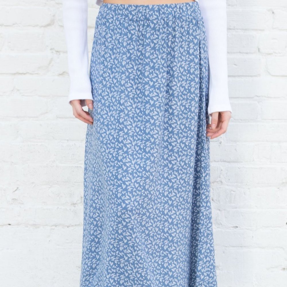 Brandy Melville Blue floral midi skirt
